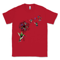 Red bird hummingbird dandelion flowers shirt for women men t shirt Classic Tee - linhVisuals