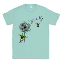 Seafoam bird hummingbird dandelion flowers shirt for women men t shirt Classic Tee - linhVisuals