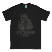 Black ave maria schubert latin mass blessed mother hail mary lady t shirt Classic Tee - linhVisuals