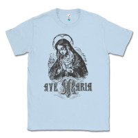 Dusty Blue ave maria schubert latin mass blessed mother hail mary lady t shirt Classic Tee - linhVisuals