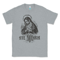 Heather Grey ave maria schubert latin mass blessed mother hail mary lady t shirt Classic Tee - linhVisuals