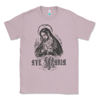 Lilac ave maria schubert latin mass blessed mother hail mary lady t shirt Classic Tee - linhVisuals