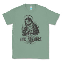 Sage ave maria schubert latin mass blessed mother hail mary lady t shirt Classic Tee - linhVisuals
