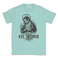 Seafoam ave maria schubert latin mass blessed mother hail mary lady t shirt Classic Tee - linhVisuals