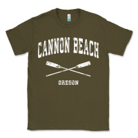 Army Green cannon beach oregon vintage nautical crossed oars t shirt Classic Tee - linhVisuals