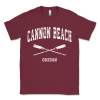 Burgundy cannon beach oregon vintage nautical crossed oars t shirt Classic Tee - linhVisuals