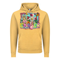 Vintage Mustard easter cross background Vintage Hoodie - BarkalooDesign