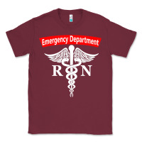Burgundy emergency department nursing er registered nurse rn caduceus raglan ba Classic Tee - linhVisuals