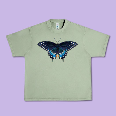 Black Swallowtail Butterfly Urban Heavy Tee Designed By Lillyallendesigns