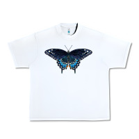 White Black Swallowtail Butterfly Urban Heavy Tee - LillyAllenDesigns