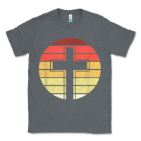 Charcoal Heather jesus cross retro style vintage t shirt Classic Tee - linhVisuals