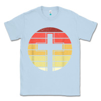 Dusty Blue jesus cross retro style vintage t shirt Classic Tee - linhVisuals
