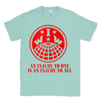 Seafoam iww injury one is injury to all front and back red zip hoodie Classic Tee - linhVisuals