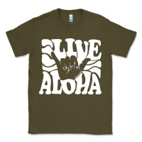 Army Green vintage live aloha state hawaiian islands shaka hawaii maui pullover h Classic Tee - linhVisuals