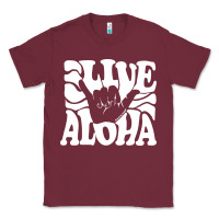 Burgundy vintage live aloha state hawaiian islands shaka hawaii maui pullover h Classic Tee - linhVisuals