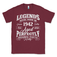 Burgundy legends were born in 1942 year of birth birthday t shirt Classic Tee - linhVisuals