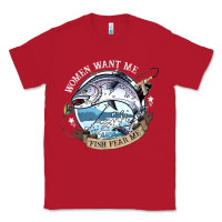Red funny women want me, fish fishing fear t shirt Classic Tee - linhVisuals