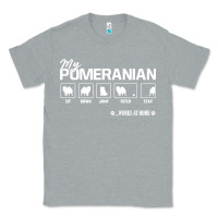 Heather Grey dog pomeranian cute dog puppy pet black paw Classic Tee - linhVisuals