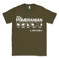 Army Green dog pomeranian cute dog puppy pet black paw Classic Tee - linhVisuals