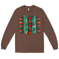 Chestnut serape aztec leopard and turquoise glitter with gemstone brushstroke Long Sleeve Tee - Artiststas
