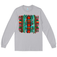 Moon Dust serape aztec leopard and turquoise glitter with gemstone brushstroke Long Sleeve Tee - Artiststas