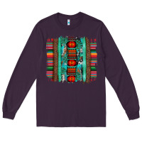 Plum serape aztec leopard and turquoise glitter with gemstone brushstroke Long Sleeve Tee - Artiststas