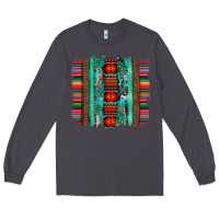 Smoke serape aztec leopard and turquoise glitter with gemstone brushstroke Long Sleeve Tee - Artiststas