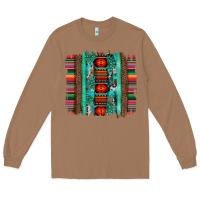Toasted Coconut serape aztec leopard and turquoise glitter with gemstone brushstroke Long Sleeve Tee - Artiststas