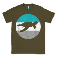 Army Green sea turtle retro gift for men or boys t shirt Classic Tee - linhVisuals