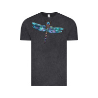 Vintage Black Blue Dragonfly Vintage Tee - LillyAllenDesigns