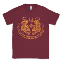 Burgundy twin tiger sak yant tattoo muay thai thailand martial art tank top Classic Tee - linhVisuals