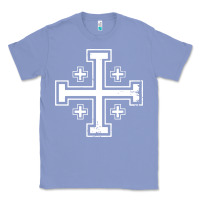 Colony Blue crusader cross of jerusalem knights templa Classic Tee - linhVisuals