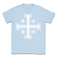 Dusty Blue crusader cross of jerusalem knights templa Classic Tee - linhVisuals