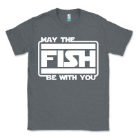 Charcoal Heather May The Fish Be With You Fishing3 Classic Tee - linhVisuals