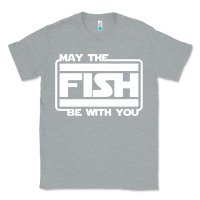 Heather Grey May The Fish Be With You Fishing3 Classic Tee - linhVisuals