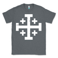 Charcoal Heather crusader cross of jerusalem Classic Tee - linhVisuals