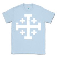 Dusty Blue crusader cross of jerusalem Classic Tee - linhVisuals