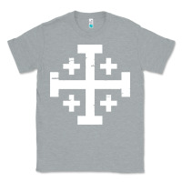 Heather Grey crusader cross of jerusalem Classic Tee - linhVisuals