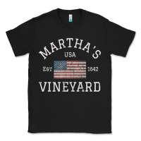 Black martha's vineyard massachusetts american flag usa vintage pullover hoo Classic Tee - linhVisuals
