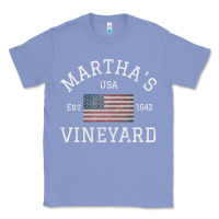 Colony Blue martha's vineyard massachusetts american flag usa vintage pullover hoo Classic Tee - linhVisuals