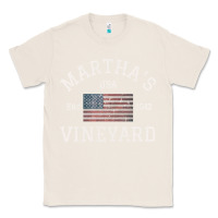 Natural martha's vineyard massachusetts american flag usa vintage pullover hoo Classic Tee - linhVisuals