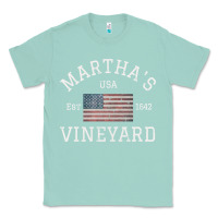 Seafoam martha's vineyard massachusetts american flag usa vintage pullover hoo Classic Tee - linhVisuals