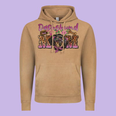 Dachshund Mom Vintage Hoodie Designed By Barkaloodesign