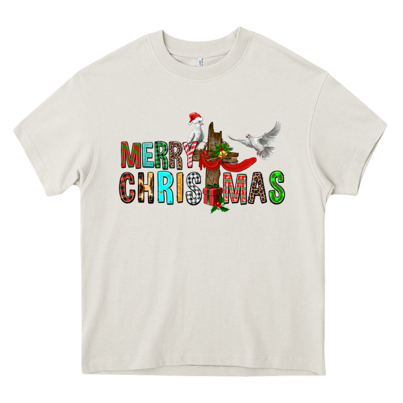 Merry Christmas Cross Heavy Core Tee by FaDigitalArtStudio | Teevron