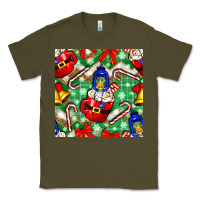 Army Green christmas coffee cups bell and candy cane with leopard and plaid Classic Tee - BundleAndBundleShop