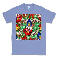 Colony Blue christmas coffee cups bell and candy cane with leopard and plaid Classic Tee - BundleAndBundleShop