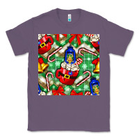 Lavender christmas coffee cups bell and candy cane with leopard and plaid Classic Tee - BundleAndBundleShop