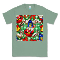 Sage christmas coffee cups bell and candy cane with leopard and plaid Classic Tee - BundleAndBundleShop