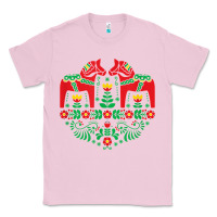 Bubblegum Pink swedish dala horse folk art t shirt Classic Tee - linhVisuals