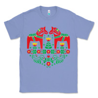 Colony Blue swedish dala horse folk art t shirt Classic Tee - linhVisuals